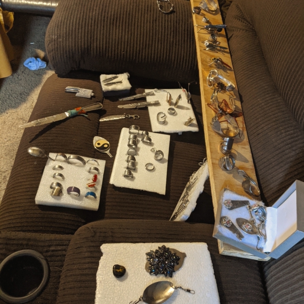 Homemade spoon and fork jewelry